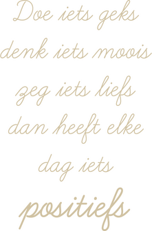 Muursticker doe iets geks SALE beige | Muur &amp; Stickers